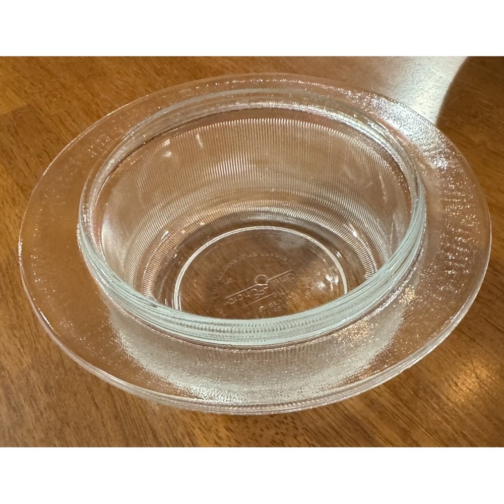 Vintage Chefs Choice Ribbed Glass Baking Dish Store Food 2 Quart Clear with Lid - Picture 3 of 10
